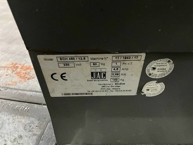 Jac ech 450/12.5 broodsnijmachine (2x) - afbeelding 9 van  9