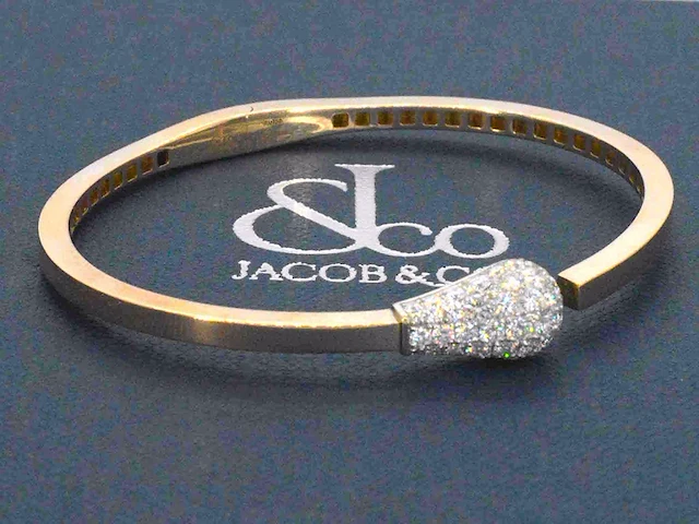 Jacob & co - match - rosegouden design armband met natuurlijke diamanten - afbeelding 4 van  11