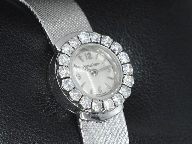 Jaeger le coultre witgouden dames horloge met diamanten - afbeelding 1 van  6