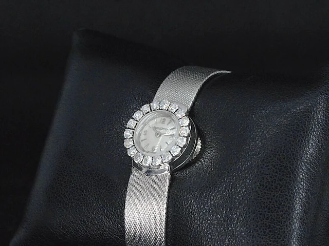 Jaeger le coultre witgouden dames horloge met diamanten - afbeelding 2 van  6