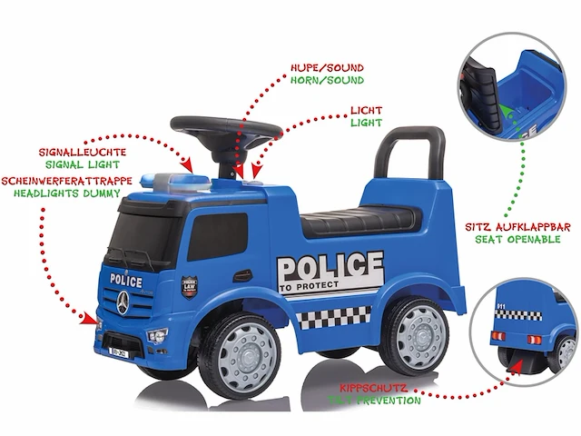 Jamara loopauto politiewagen mercedes benz - afbeelding 4 van  6