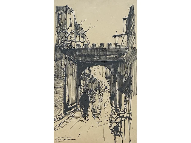 Jan den hengst (1904-1983) - marrakech, tekening - afbeelding 1 van  3