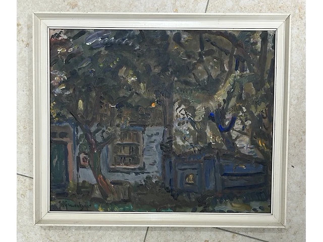 Jan hendrik grauenkamp (1902 - 1980) - jaagpad te rijswijk , olieverf - afbeelding 2 van  5