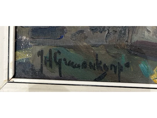 Jan hendrik grauenkamp (1902 - 1980) - jaagpad te rijswijk , olieverf - afbeelding 3 van  5