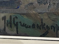 Jan hendrik grauenkamp (1902 - 1980) - jaagpad te rijswijk , olieverf - afbeelding 3 van  5