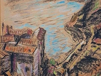 Jan wiegers - eze bouwjaar 1939, kleurkrijttekening