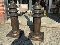 Jansen furniture bronzen standbeeld met lamp (2x) - afbeelding 5 van  8