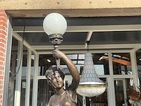 Jansen furniture bronzen standbeeld met lamp (2x) - afbeelding 6 van  8