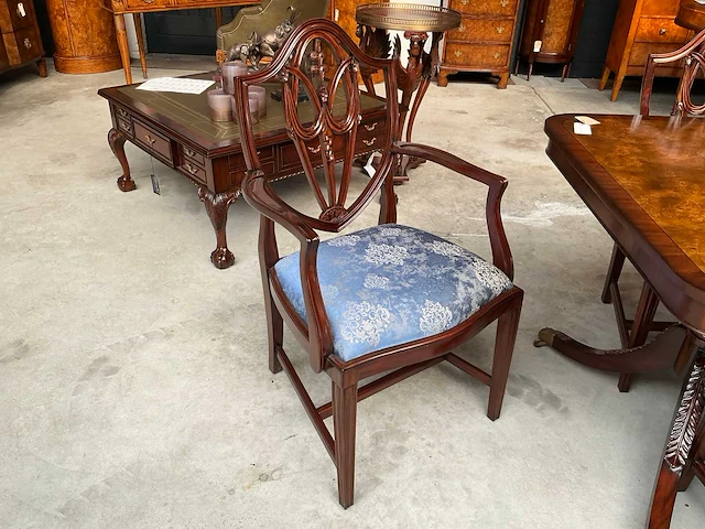 Jansen furniture burl extended eetkamertafel met stoelen - afbeelding 4 van  7