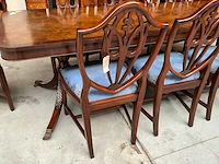 Jansen furniture burl extended eetkamertafel met stoelen - afbeelding 5 van  7