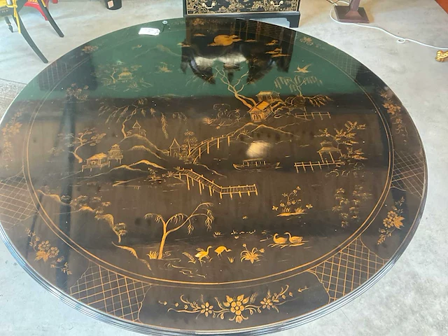 Jansen furniture dumont eetkamertafel chinoiserie - afbeelding 8 van  8