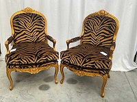 Jansen furniture louis xv fauteuil (2x) - afbeelding 1 van  7