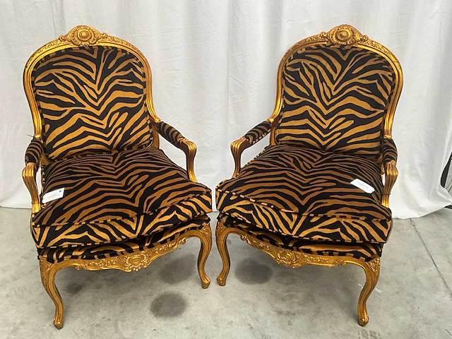 Jansen furniture louis xv fauteuil (2x) - afbeelding 2 van  7