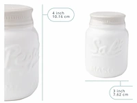 Jar salt & pepper shakers charmant decoratief mason jardecor keramiek 105 ml - afbeelding 2 van  4