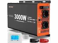 Jarxioke omvormer 3000w 12v 230v met zuivere sinusgolf zwart