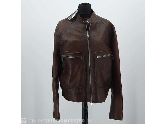 Jas, maat 52 berluti, patina leather biker jack - afbeelding 1 van  8