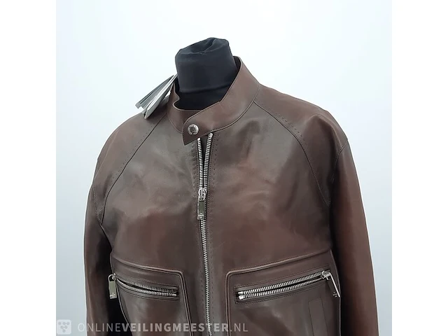 Jas, maat 52 berluti, patina leather biker jack - afbeelding 2 van  8