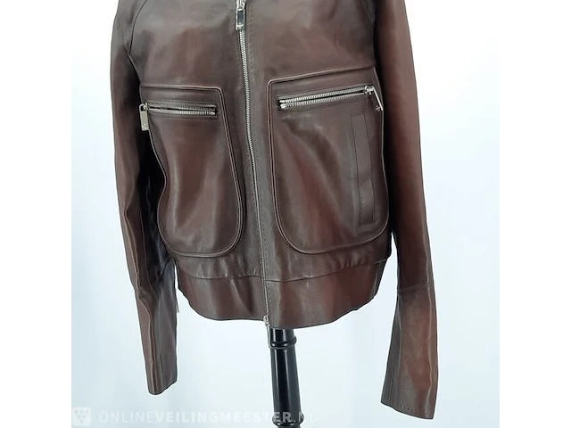 Jas, maat 52 berluti, patina leather biker jack - afbeelding 3 van  8