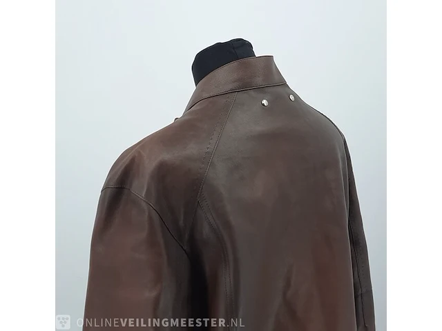 Jas, maat 52 berluti, patina leather biker jack - afbeelding 6 van  8