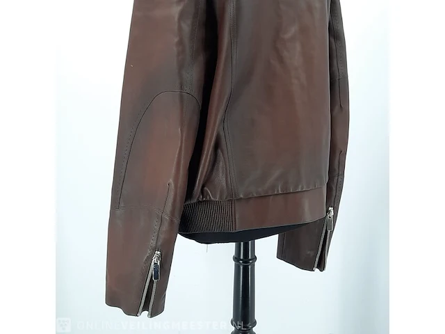 Jas, maat 52 berluti, patina leather biker jack - afbeelding 7 van  8