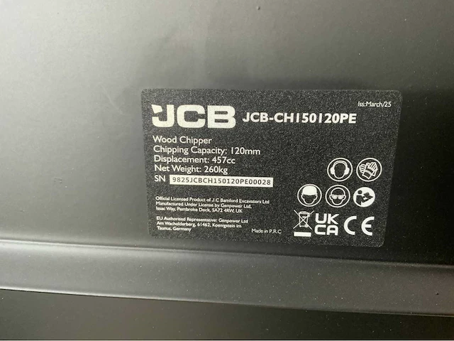 Jcb - ch150120pe - houthakselaar 2025, versnippercapaciteit 120 mm - afbeelding 18 van  37