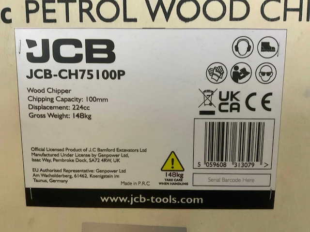 Jcb - ch75100p - houthakselaar, versnippercapaciteit 100 mm, 2025 - afbeelding 5 van  15