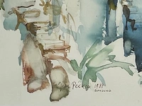 Jean pécasse, aquarel “bandung” , 1988. rechts-onder gesigneerd en voorzien van titel. - afbeelding 4 van  5