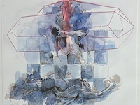 Jean pécasse, aquarel “different reasons” , 1988. gesigneerd links-onder met toevoeging jaartal. rechts-onder voorzien van titel. - afbeelding 2 van  5