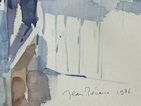 Jean pécasse, aquarel “early morning in kandy” , 1986. gesigneerd rechts-onder met toevoeging jaartal. links-onder voorzien van titel. - afbeelding 3 van  5