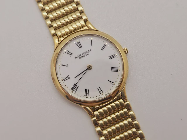 Jean perret geneve 10 micron gouden heren dresswatch - afbeelding 1 van  9