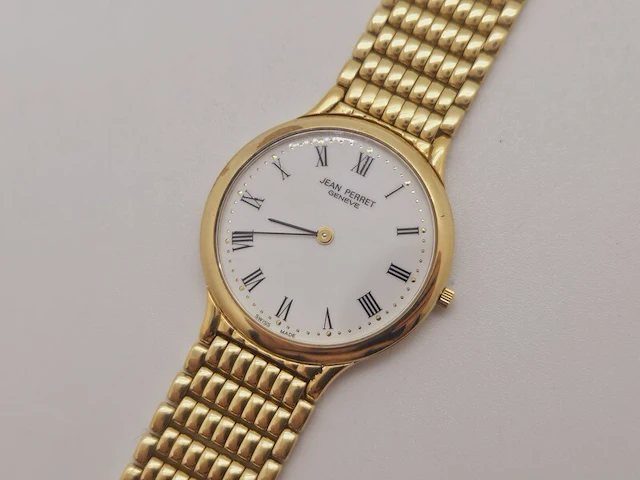 Jean perret geneve 10 micron gouden heren dresswatch - afbeelding 2 van  9