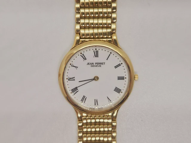 Jean perret geneve 10 micron gouden heren dresswatch - afbeelding 3 van  9
