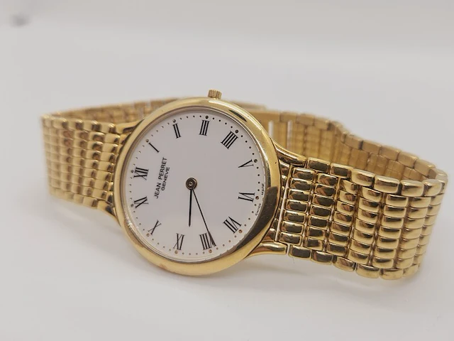 Jean perret geneve 10 micron gouden heren dresswatch - afbeelding 5 van  9