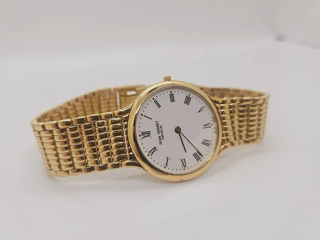 Jean perret geneve 10 micron gouden heren dresswatch - afbeelding 6 van  9