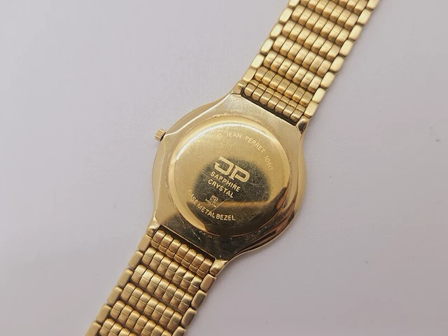 Jean perret geneve 10 micron gouden heren dresswatch - afbeelding 9 van  9
