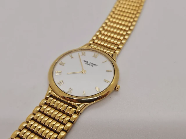 Jean perret geneve 10 micron gouden herenhorloge - afbeelding 3 van  8