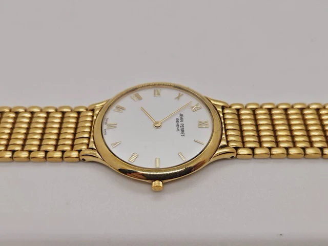 Jean perret geneve 10 micron gouden herenhorloge - afbeelding 4 van  8