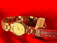 Jean perret geneve dameshorloge - volledig gouden doublé dresswatch - afbeelding 3 van  7