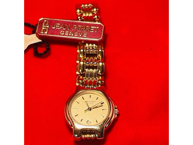 Jean perret geneve dameshorloge - volledig gouden doublé dresswatch - afbeelding 4 van  7
