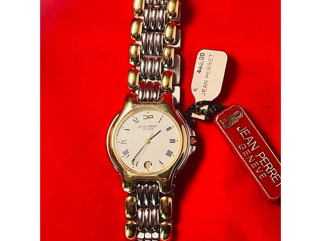 Jean perret geneve herenhorloge - gouden doublé two tone dresswatch - afbeelding 3 van  8