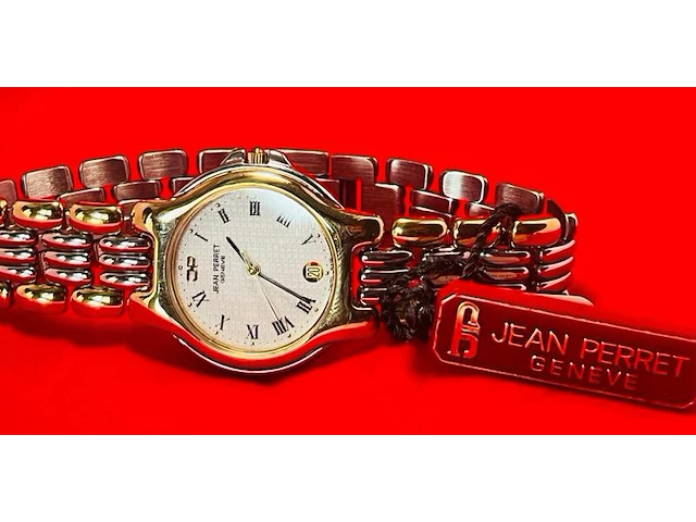 Jean perret geneve herenhorloge - gouden doublé two tone dresswatch - afbeelding 5 van  8