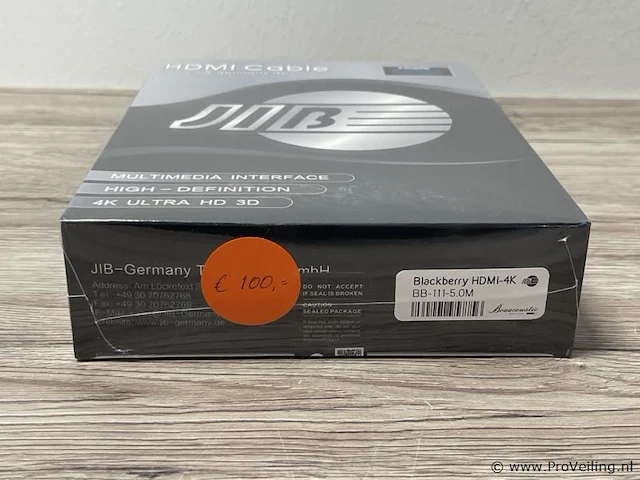 Jib boaacoustic hdmi-kabel 4k ultra hd 3d - type blackberry hdmi-4k bb-111-5.0m - afbeelding 3 van  3
