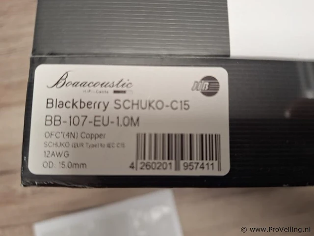 Jib boaacoustics stroomkabel type blackberry schuko c15 - bb-107-eu-1,0m - afbeelding 4 van  4
