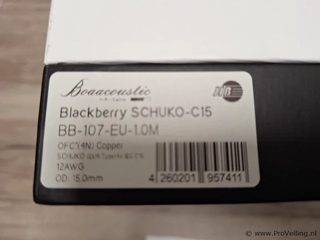 Jib boaacoustics stroomkabel type blackberry schuko c15 - afbeelding 3 van  3