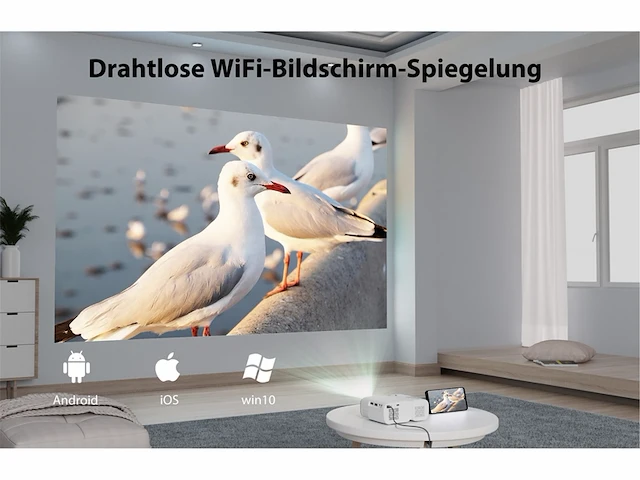 Jimveo wifi minibeamer c11 1080p full hd 250 inch display - afbeelding 2 van  3
