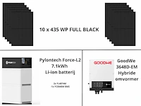 Jinko - set van 10 zonnepanelen (435 wp) met hybride omvormer en 7,1 kwh batterij - afbeelding 1 van  24