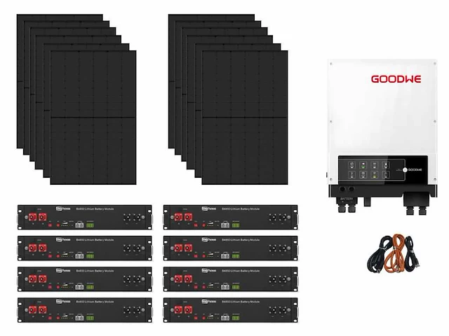 Jinko - set van 12 zonnepanelen (440 wp) - hybride omvormer - 19,2 kwh batterij - afbeelding 1 van  19