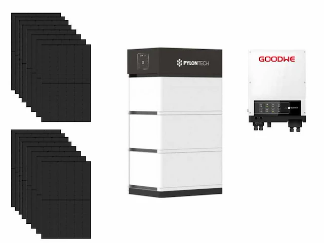 Jinko - set van 14 zonnepanelen (435 wp) met hybride omvormer en 10,65 kwh batterij. - afbeelding 1 van  23