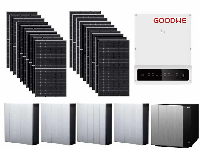 Jinko - set van 20 zonnepanelen (470 wp) met hybride omvormer (3-fase 8 kw) en 17,2 kwh batterij - afbeelding 1 van  21