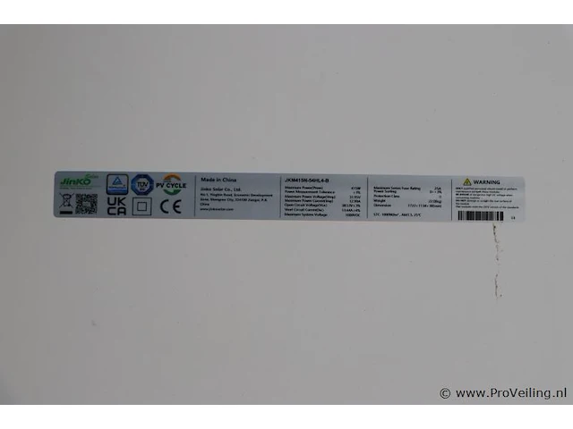 Jinko jkm415n-54hl4-8 - 172x113x3 cm - afbeelding 2 van  5
